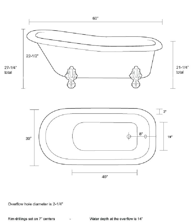 clawfoot tub dimensions acrylic slipper tub classic tub clawfoot tub width and drain location