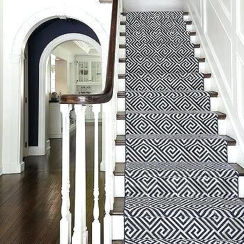 pics of stairs with runners navy geometric stair runner