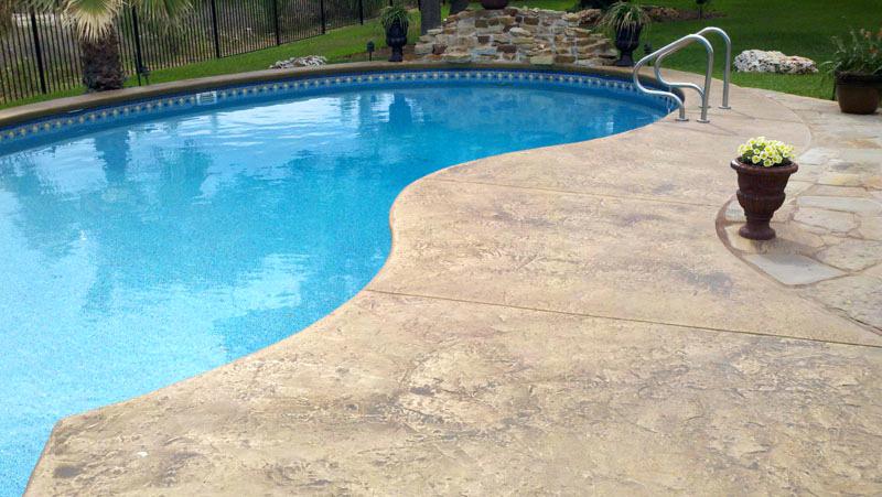 concrete pool deck resurface stamped concrete pool deck