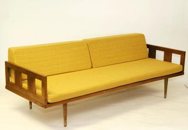 mid century sofa wood frame mid century modern design sofa open wooden frame steel back support turned legs