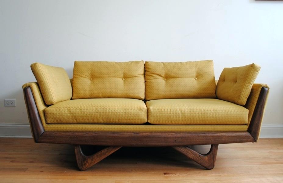 mid century sofa wood frame vintage mid century modern couch
