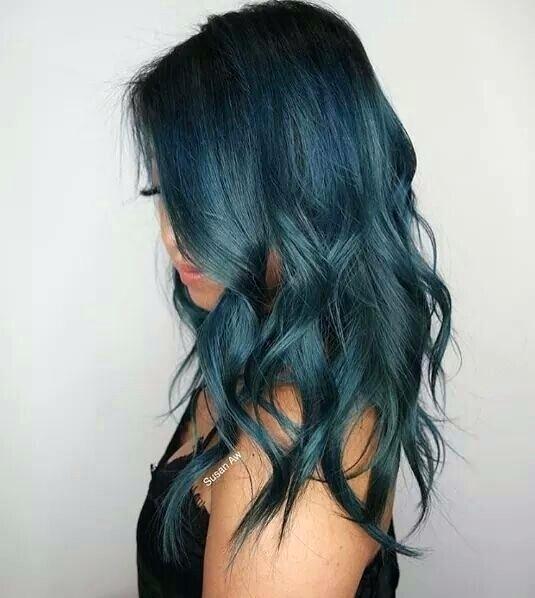 shades of teal hair medium length hair of teal color with light waves blue teal hair tips
