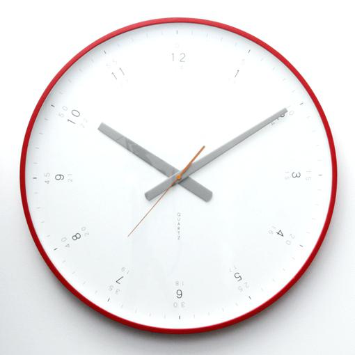modern clock face modern red wall clock front
