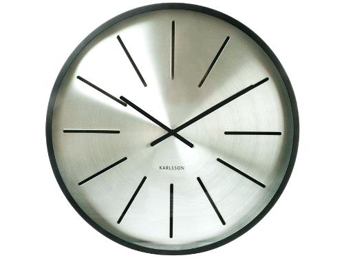 Modern Clock Face Present Time Station Wall Clock Matte Black Case